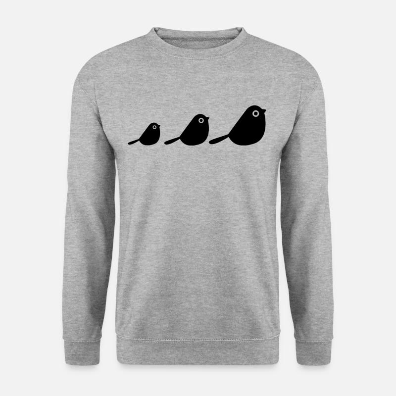 Vögel - Unisex Pullover - Weißgrau meliert