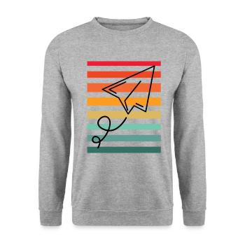Avion en papier Sunset - Sweat-shirt Unisexe - gris chiné - Devant - Alina (178cm) & Michal (187cm)