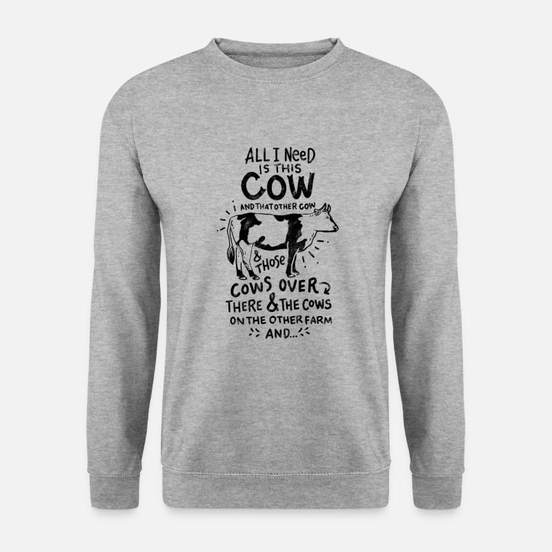 Kuh - Unisex Pullover - Weißgrau meliert