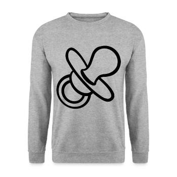 Sucette cadeau enfant en bas âge bébé grossesse - Sweat-shirt Unisexe - gris chiné - Devant - Alina (178cm) & Michal (187cm)