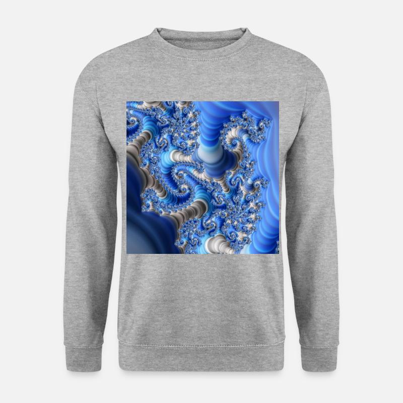 Fraktal #X38 - Unisex Pullover - Weißgrau meliert