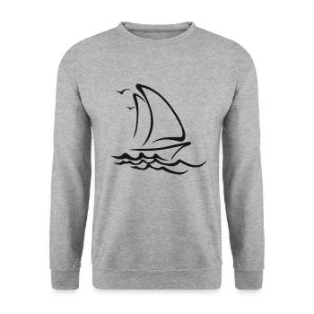 Voile bateau voile - Sweat-shirt Unisexe - gris chiné - Devant - Alina (178cm) & Michal (187cm)