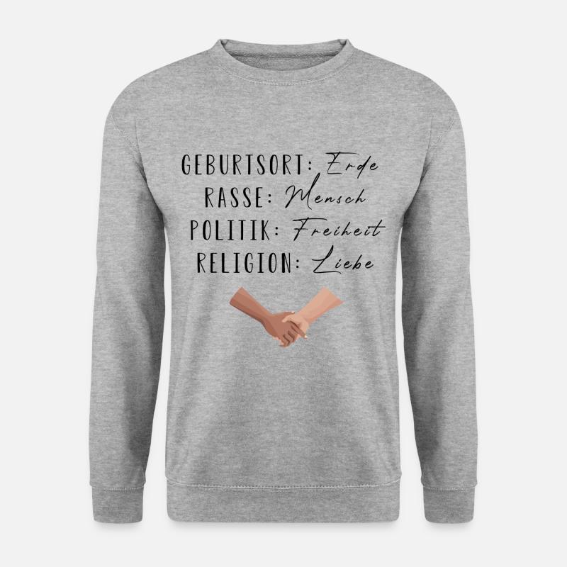 Statement gegen Rassismus | Gleichheit | Menschen - Unisex Pullover - Weißgrau meliert