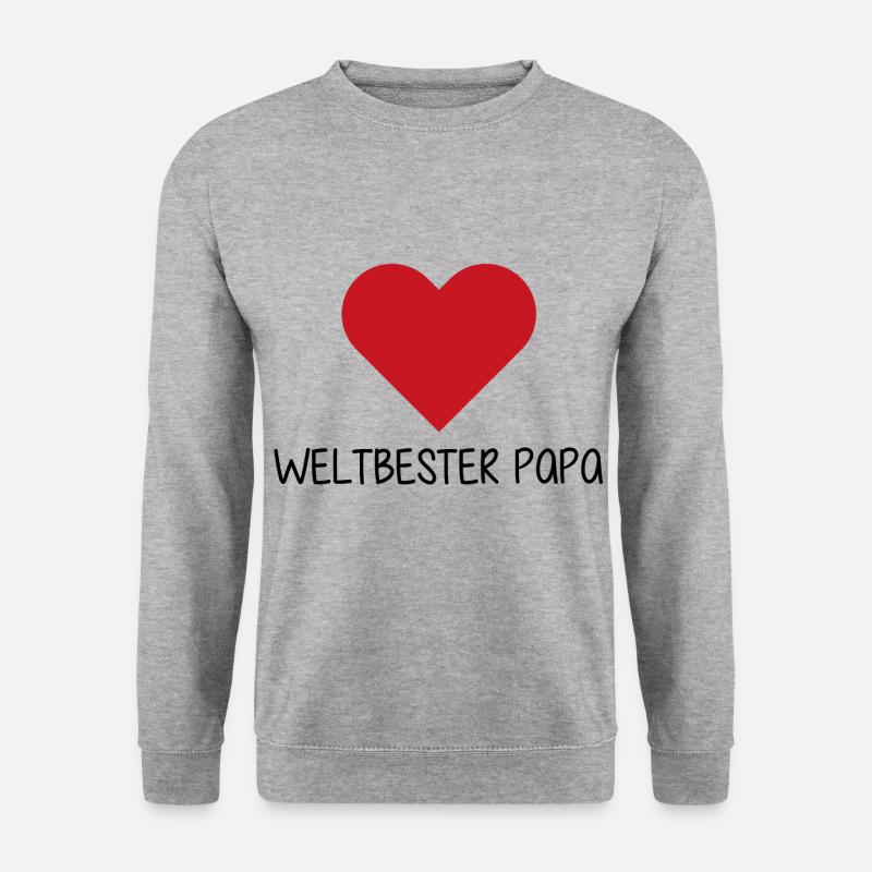 Weltbester Papa | bester Papa best dad | Vatertag - Unisex Pullover - Weißgrau meliert