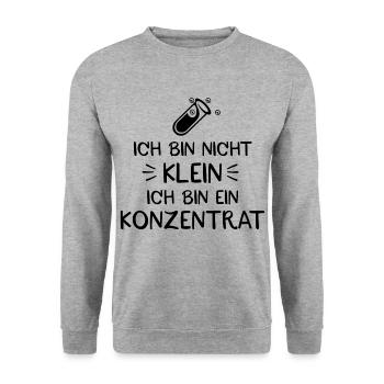 Ich bin nicht klein ich bin ein Konzentrat - Unisex Pullover - Weißgrau meliert - Vorne - Alina (178cm) & Michal (187cm)