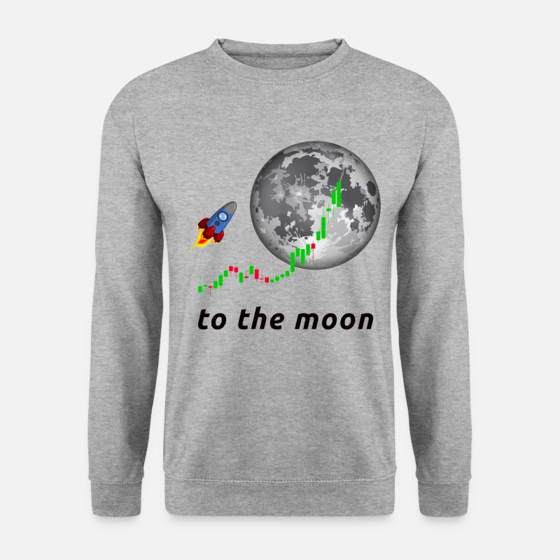 To the Moon - Unisex Pullover - Weißgrau meliert