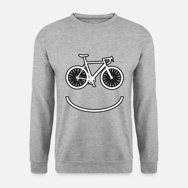 Rennrad Smile - Unisex Pullover - Weißgrau meliert
