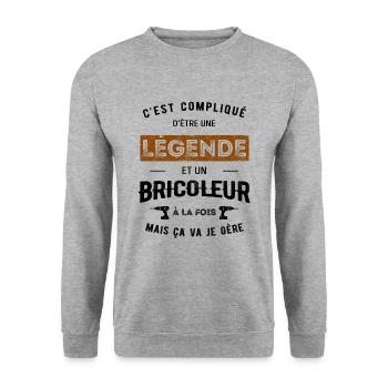 LÉGENDE ET BRICOLEUR - Sweat-shirt Unisexe - gris chiné - Devant - Alina (178cm) & Michal (187cm)