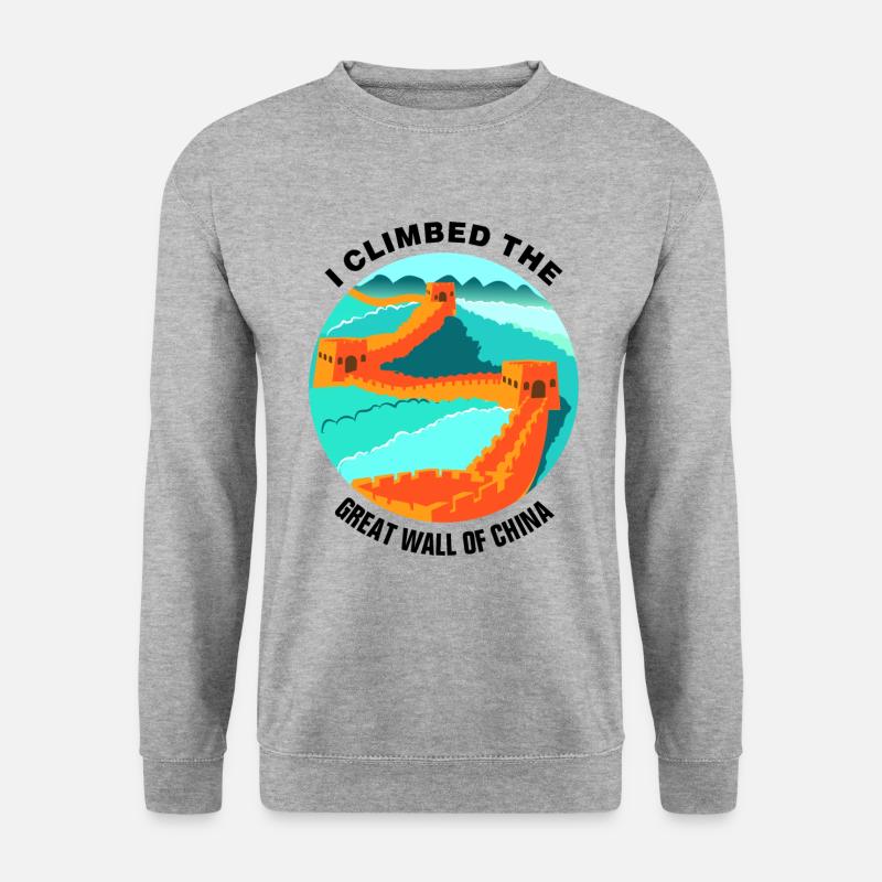 Chinesische Mauer China Wunder Denkmal Peking Aufs - Unisex Pullover - Weißgrau meliert