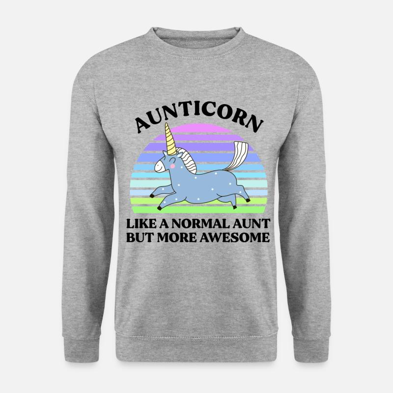 Aunticorn - Unisex Pullover - Weißgrau meliert