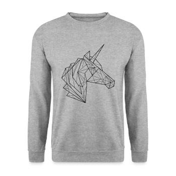 Polygon Unicorn - Unisex Sweatshirt - salt & pepper - Front - Alina (178cm) & Michal (187cm)