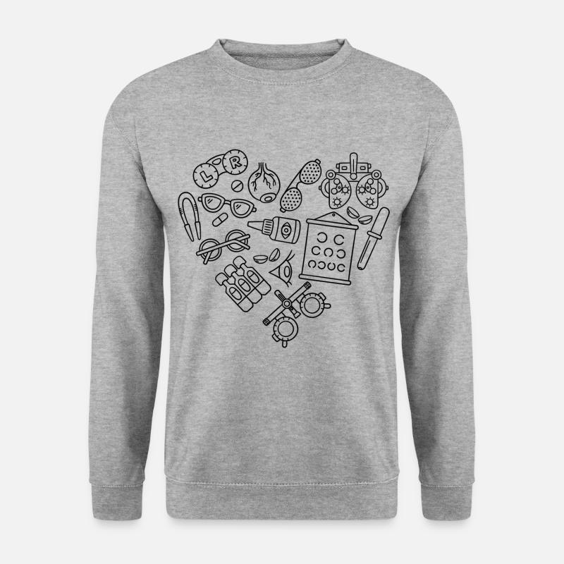 Augenoptiker Optiker Augenarzt Herz - Unisex Pullover - Weißgrau meliert