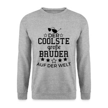 Der Coolste große Bruder auf der Welt - Unisex Pullover - Weißgrau meliert - Vorne - Alina (178cm) & Michal (187cm)