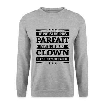JE SUIS CLOWN - Sweat-shirt Unisexe - gris chiné - Devant - Alina (178cm) & Michal (187cm)