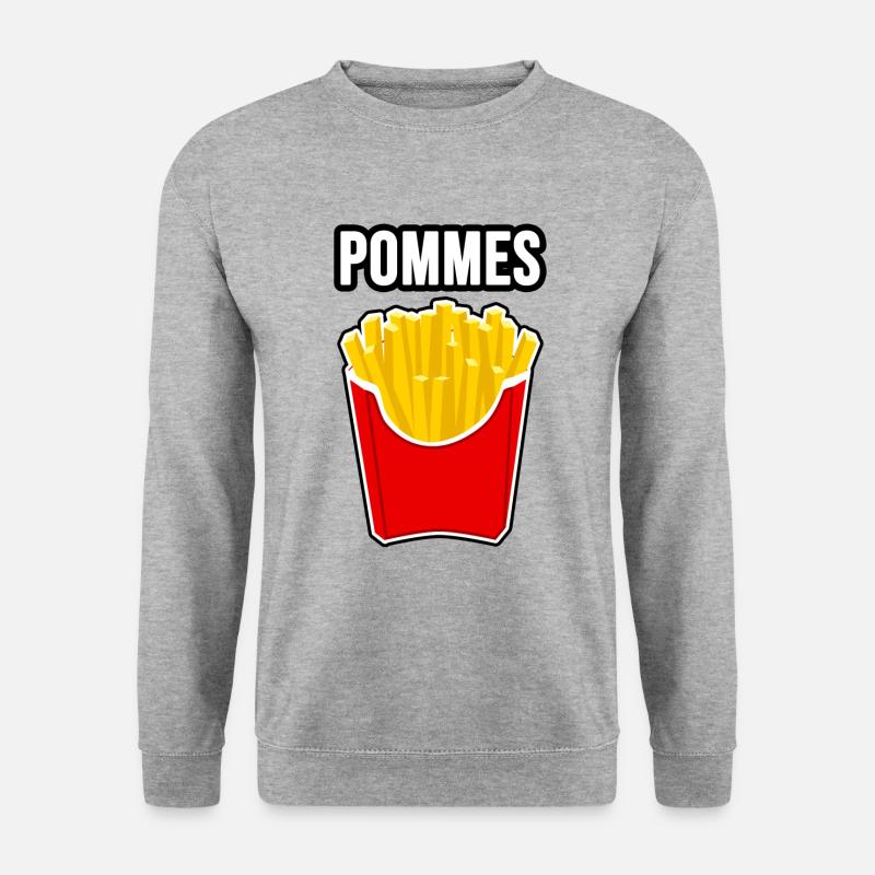 Pommes - Unisex Pullover - Weißgrau meliert