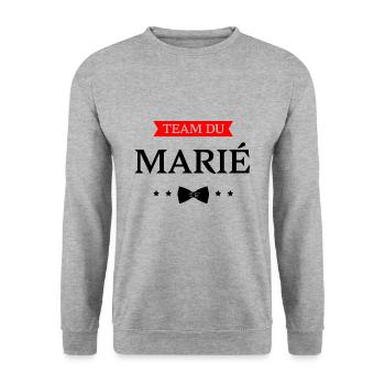 TEAM DU MARIÉ - Sweat-shirt Unisexe - gris chiné - Devant - Alina (178cm) & Michal (187cm)