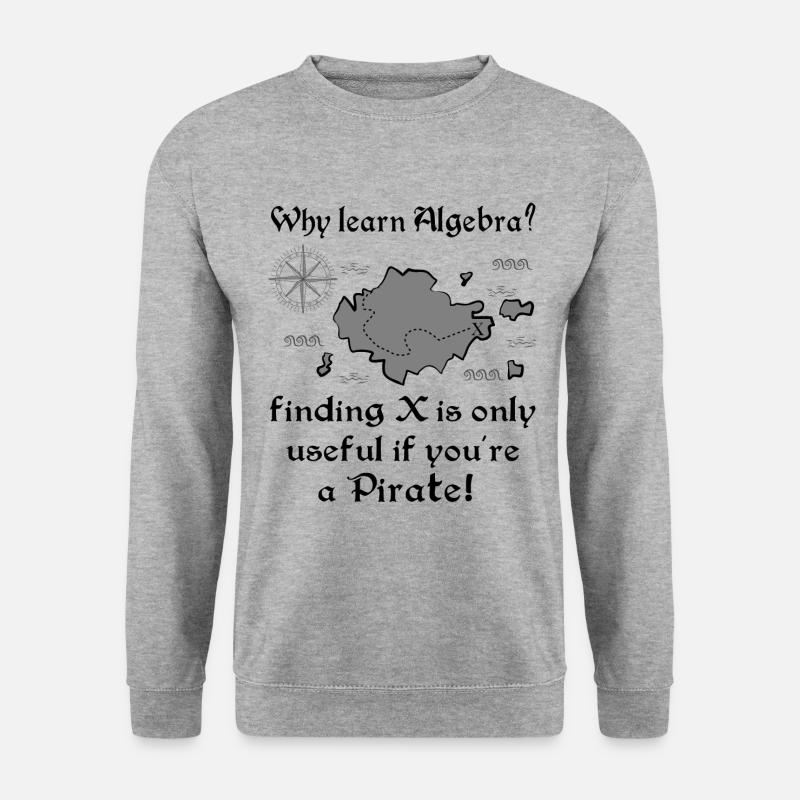 Pirat Mathe - Unisex Pullover - Weißgrau meliert