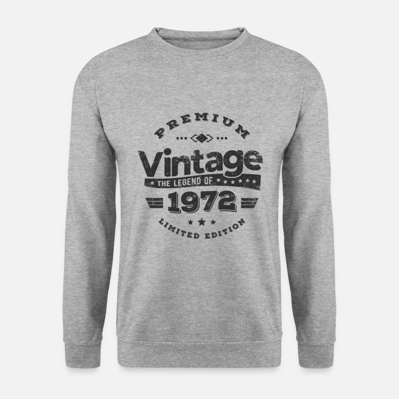 VINTAGE 1972 - Unisex Pullover - Weißgrau meliert