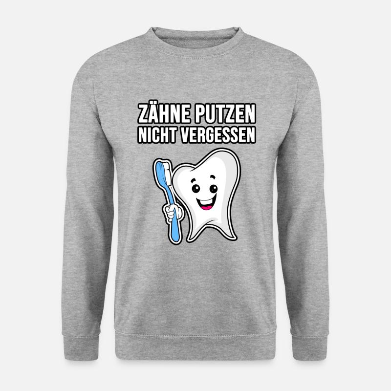 Zähne putzen nicht vergessen - Unisex Pullover - Weißgrau meliert