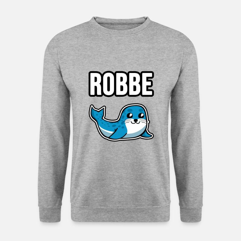 Baby Robbe - Unisex Pullover - Weißgrau meliert