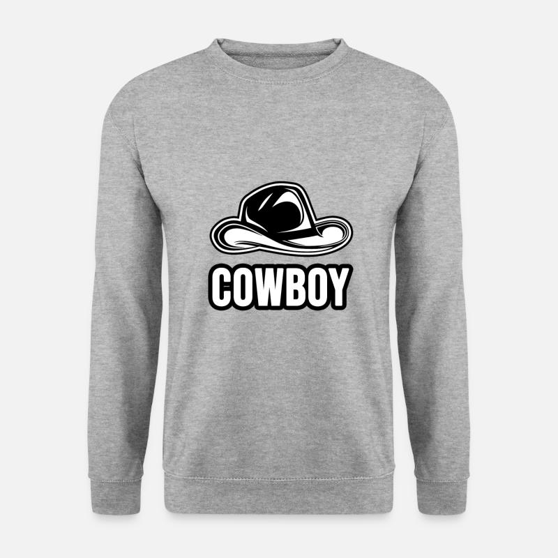 Cowboy Hut - Unisex Pullover - Weißgrau meliert