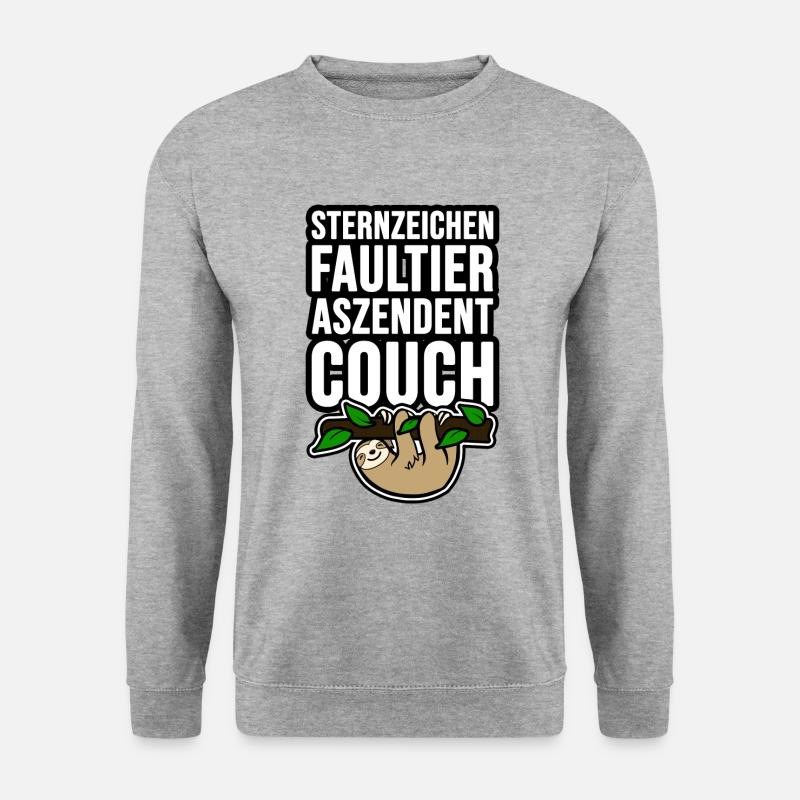 Sternzeichen Faultier Aszendent Couch - Unisex Pullover - Weißgrau meliert