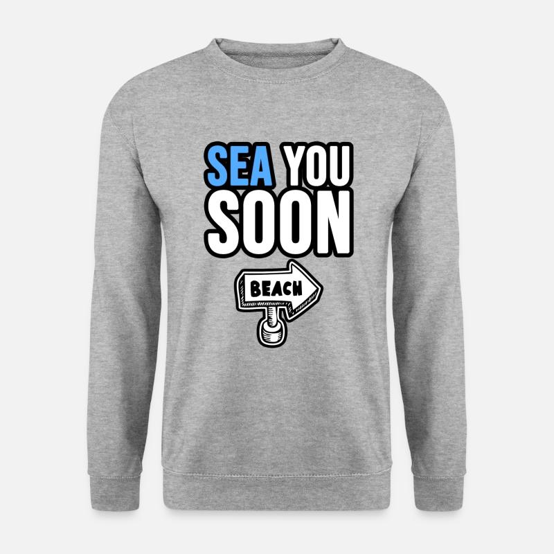 Sea you soon! - Unisex Pullover - Weißgrau meliert