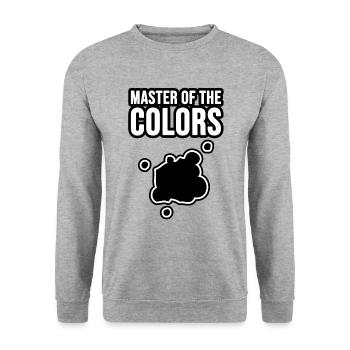 Meister der Farben - Unisex Pullover - Weißgrau meliert - Vorne - Alina (178cm) & Michal (187cm)