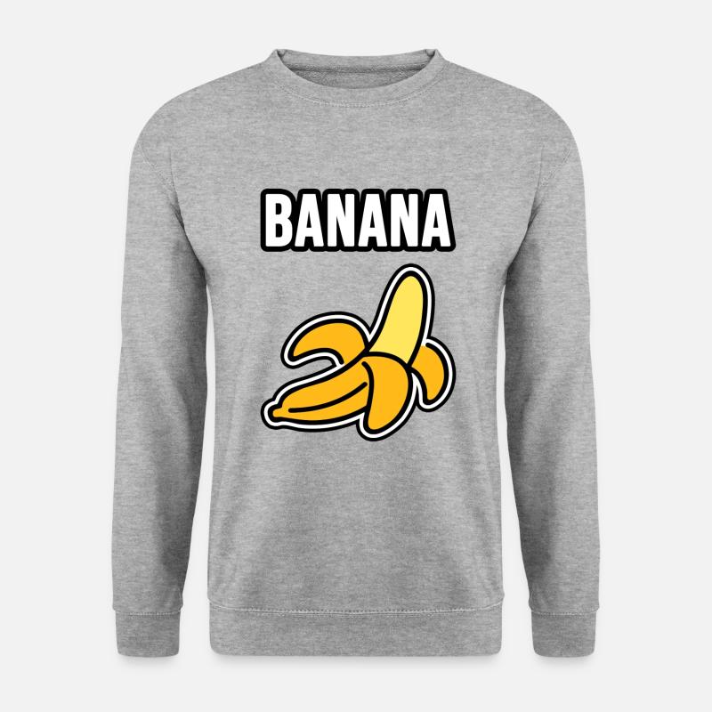 Banane - Unisex Pullover - Weißgrau meliert