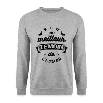 ÉLU MEILLEUR TÉMOIN DE L'ANNÉE - Sweat-shirt Unisexe - gris chiné - Devant - Alina (178cm) & Michal (187cm)