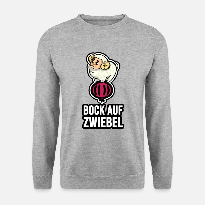 Bock auf Zwiebel - Unisex Pullover - Weißgrau meliert