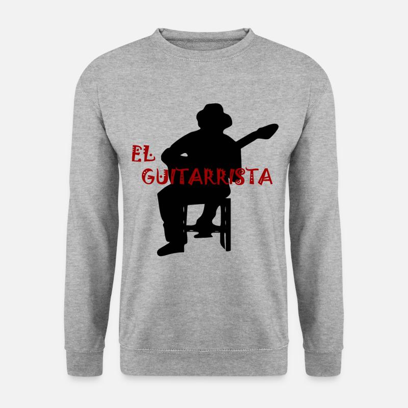 El Guitarrista - Unisex Pullover - Weißgrau meliert