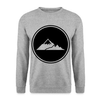Berge Mountains Silhouette - Unisex Sweatshirt - salt & pepper - Front - Alina (178cm) & Michal (187cm)