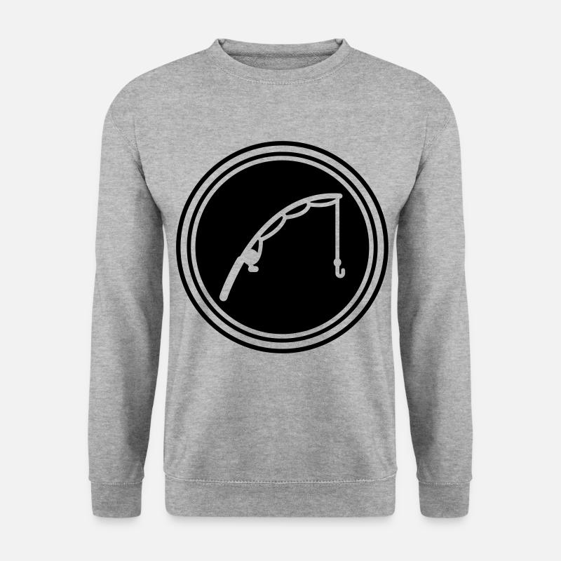Icône de pêche à la canne à pêche - Sweat-shirt Unisexe - gris chiné