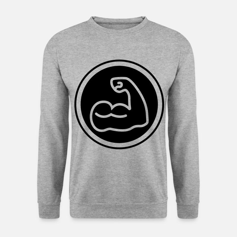 Muscles dumbbell icon - Unisex Sweatshirt - salt & pepper