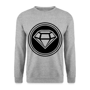 Diamond Icon Silhouette - Unisex Sweatshirt - salt & pepper - Front - Alina (178cm) & Michal (187cm)