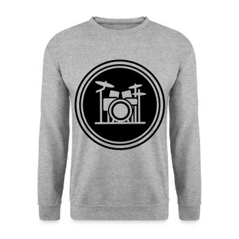 Schlagzeug - Unisex Pullover - Weißgrau meliert - Vorne - Alina (178cm) & Michal (187cm)