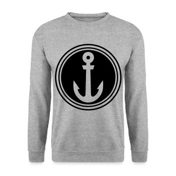 Anker - Unisex Pullover - Weißgrau meliert - Vorne - Alina (178cm) & Michal (187cm)