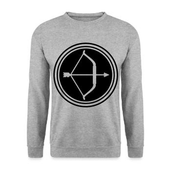 Bow and arrow - Unisex Sweatshirt - salt & pepper - Front - Alina (178cm) & Michal (187cm)