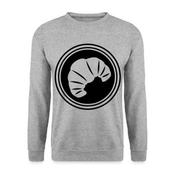 Croissant Symbol - Unisex Pullover - Weißgrau meliert - Vorne - Alina (178cm) & Michal (187cm)