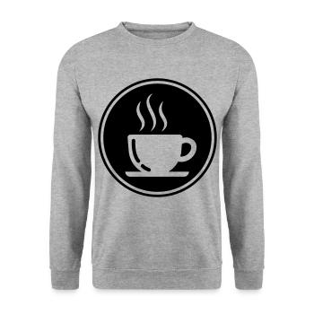 Coffee cup - Unisex Sweatshirt - salt & pepper - Front - Alina (178cm) & Michal (187cm)