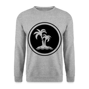 palm island symbol - Unisex Sweatshirt - salt & pepper - Front - Alina (178cm) & Michal (187cm)