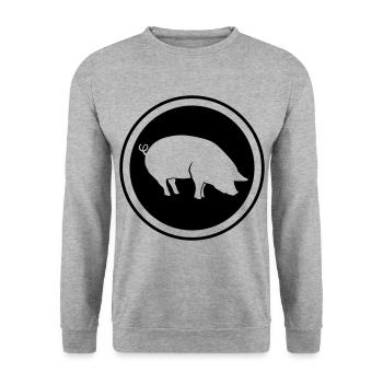 Animal porcin - Sweat-shirt Unisexe - gris chiné - Devant - Alina (178cm) & Michal (187cm)