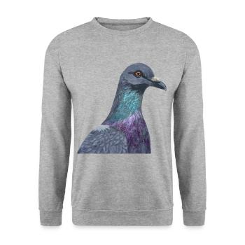 Colombe - Sweat-shirt Unisexe - gris chiné - Devant - Alina (178cm) & Michal (187cm)