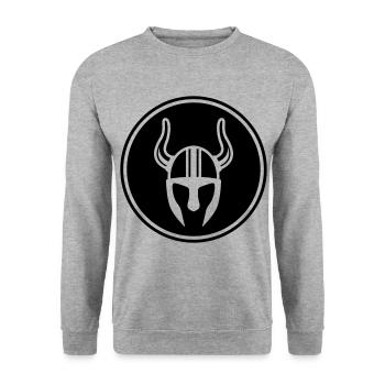 Viking Helmet - Unisex Sweatshirt - salt & pepper - Front - Alina (178cm) & Michal (187cm)