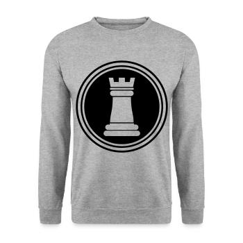 Chess piece tower - Unisex Sweatshirt - salt & pepper - Front - Alina (178cm) & Michal (187cm)