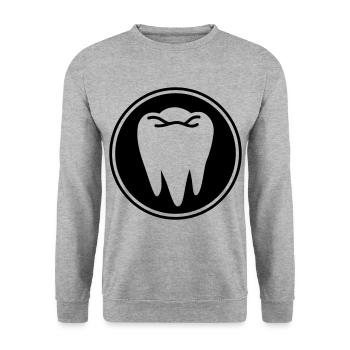 Zahn icon symbol - Unisex Pullover - Weißgrau meliert - Vorne - Alina (178cm) & Michal (187cm)