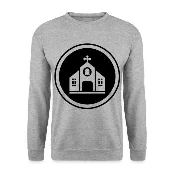 Church faith - Unisex Sweatshirt - salt & pepper - Front - Alina (178cm) & Michal (187cm)