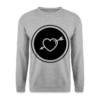 Flèche du symbole du cœur - Sweat-shirt Unisexe - gris chiné - Devant - Alina (178cm) & Michal (187cm)
