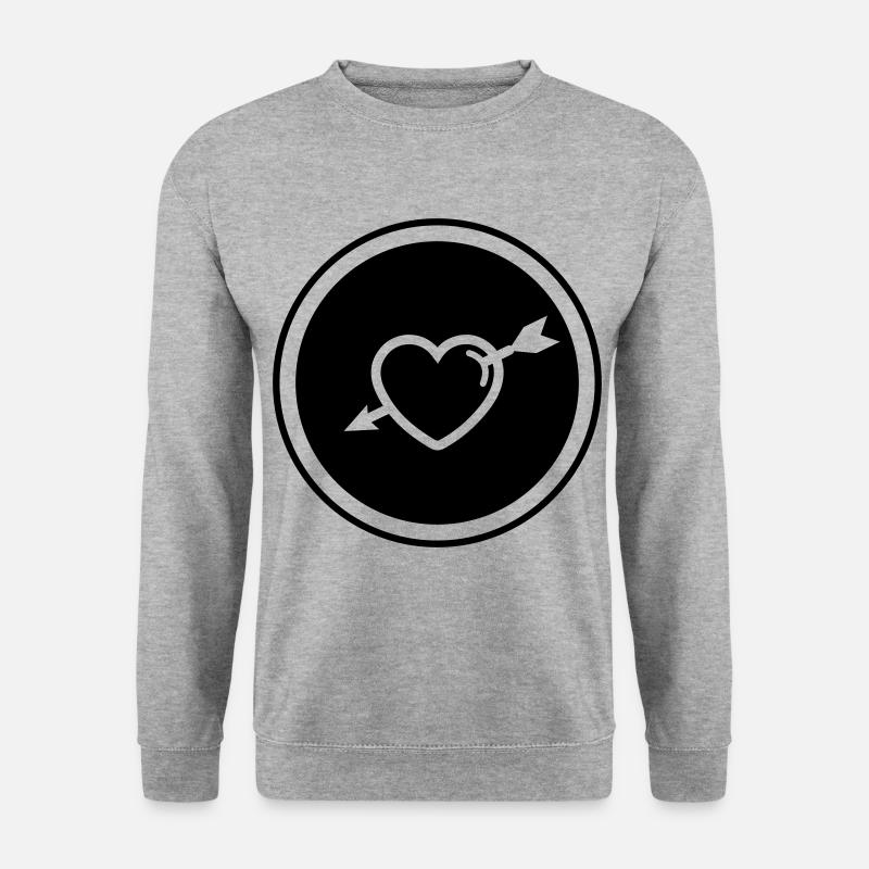 Flèche du symbole du cœur - Sweat-shirt Unisexe - gris chiné